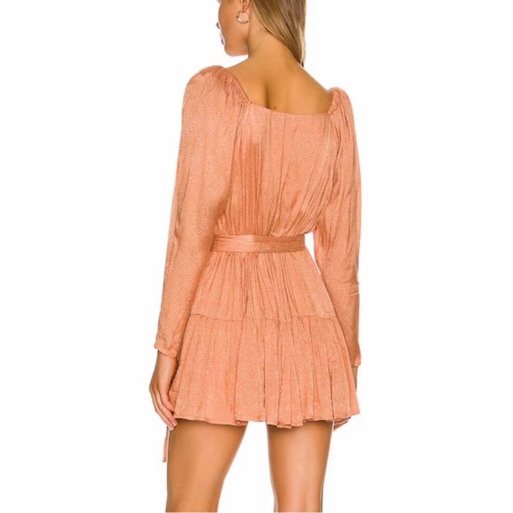 NWT Lovers + Friends low v neck tiered Wrap Long-Sleeve Mini Dress size XS